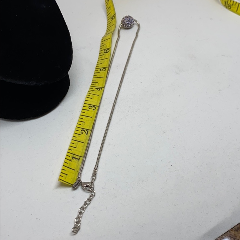 SALE! Monet silver tone chain with crystal bead. - Picture 4 of 7